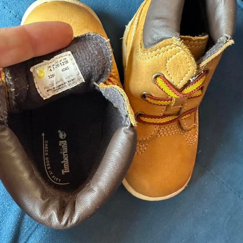 Timberland Toddler  Premium Boots Wheat Nubuck Lace Up Size US 4